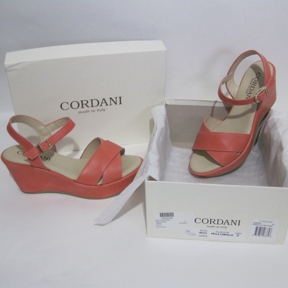 Cordani Shoes - Cordani-Platform-Wedge-Sandals-Papaya Leather